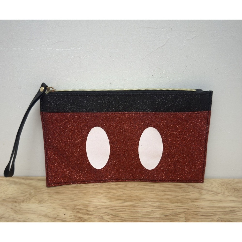 BIOWorld Disney Mickey Mouse Iconic Red Shorts Wristlet Cosmetic Bag New‎ #6